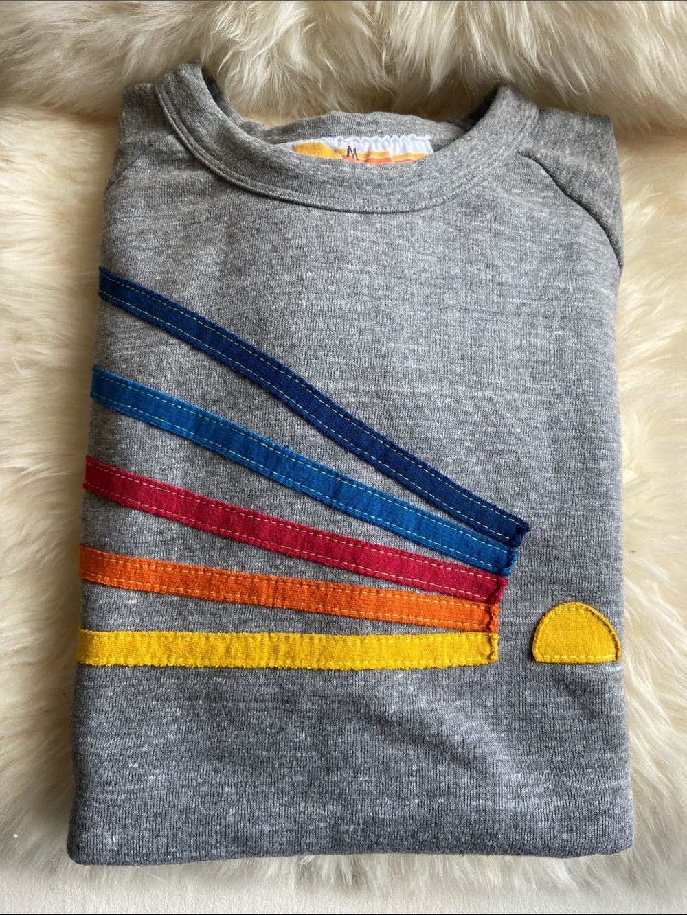 Aviator Nation stripe embroidered sweatshirt Medium